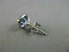 ESTATE 2.80CT DIAMOND & AAA SAPPHIRE 14KT WHITE GOLD 3D ROUND HALO STUD EARRINGS