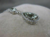 ESTATE 1.83CTW DIAMOND GREEN AMETHYST 14K WHITE GOLD HANGING HALO PENDANT #33582