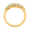 WIDE 1.15CT DIAMOND 14KT YELLOW GOLD 3D PEAR SHAPE CRISS CROSS ANNIVERSARY RING