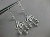 ESTATE 14KT WHITE GOLD LEVERBACK HANGING FILIGREE EARRINGS 64MM x 18MM #19421