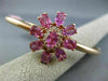 ESTATE LARGE 5.10CT DIAMOND & RUBY 14KT ROSE GOLD FLOWER CLASSIC BANGLE BRACELET