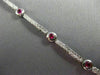 ESTATE 2.73CT DIAMOND & RUBY 14KT WHITE GOLD CLASSIC SEMI BEZEL TENNIS BRACELET