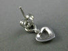 ESTATE .06CT DIAMOND 14KT WHITE GOLD 3D OPEN DOUBLE HEART LOVE HANGING EARRINGS