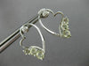 ESTATE .32CT DIAMOND & GREEN AMETHYST 14K WHITE GOLD 3 STONE HEART STUD EARRINGS