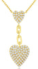 ESTATE .54CT DIAMOND 14KT YELLOW GOLD CLASSIC DOUBLE HEART LARIAT LOVE NECKLACE