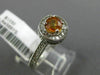 LARGE 1.40CT DIAMOND & YELLOW SAPPHIRE 14KT WHITE GOLD FILIGREE ENGAGEMENT RING