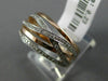 ESTATE .23CT DIAMOND 14KT WHITE & ROSE GOLD 3D MULTI ROW CRISS CROSS LOVE RING