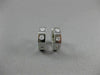 ESTATE .36CT DIAMOND HEXAGON ETOILE 14KT WHITE GOLD HUGGIE EARRINGS CHIC! #15847