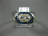 ANTIQUE .70CT OLD MINE DIAMOND & AAA SAPPHIRE 14K WHITE GOLD FILIGREE RING 20969