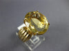 ESTATE EXTRA LARGE 10.0CT AAA YELLOW TOPAZ 14KT YELLOW GOLD 3D OVAL RING #1005