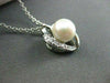 ESTATE .15CT DIAMOND & AAA SOUTH SEA PEARL 14KT WHITE GOLD HEART PENDANT #19096
