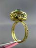 ESTATE LARGE 4.90CT DIAMOND & GREEN AMETHYST 14KT YELLOW GOLD OVAL FILIGREE RING