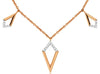 ESTATE .14CT DIAMOND 14KT ROSE GOLD 3D GEOMETRICAL BY THE YARD FUN LOVE NECKLACE