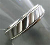 ESTATE WIDE 14KT SOLID WHITE GOLD RIDGE DESIGN MENS WEDDING RING HANDSOME #1218