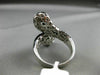 ESTATE LARGE 3.83CT WHITE & BLACK DIAMOND 14K WHITE GOLD 3D CRISS CROSS FUN RING
