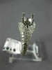 ANTIQUE WIDE .35CT DIAMOND 14KT WHITE GOLD 3D SEMI MOUNT ENGAGEMENT RING #15755