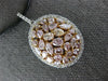 LARGE 3.58CT WHITE & MOCHA DIAMOND 18KT WHITE & ROSE GOLD 3D OVAL LOVE NECKLACE