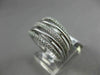 ESTATE .56CT ROUND DIAMOND 14KT WHITE GOLD 3D MULTI ROW CRISS CROSS LOVE RING