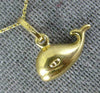 ESTATE 14K YELLOW GOLD 3D CLASSIC HANDCRAFTED BABY WHALE FLOATING PENDANT #25066