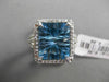 ESTATE 8.36CTW DIAMOND & AAA BLUE TOPAZ 14KT WHITE GOLD HALO FILIGREE FUN RING