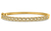.75CT DIAMOND 14K YELLOW GOLD 2 ROW OVAL LINK SEMI ETERNITY CUFF BANGLE BRACELET