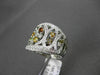 ESTATE LARGE 1.86CT DIAMOND 18KT WHITE GOLD MULTI COLOR FLOATING COCKTAL RING