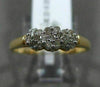 ESTATE .25CT DIAMOND 14KT WHITE & YELLOW GOLD 3 FLOWER PROMISE FRIENDSHIP RING