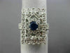 ESTATE LARGE .98CT DIAMOND & SAPPHIRE 14KT WHITE GOLD OPEN FILIGREE FLOWER RING