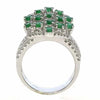 ESTATE LARGE 1.9OCT DIAMOND & AAA EMERALD 18KT WHITE GOLD 3D SQUARE CHECKER RING