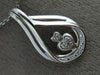 ESTATE .02CT DIAMOND 14KT WHITE GOLD DOUBLE HEART INFINITY LOVE FLOATING PENDANT