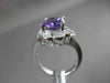 ESTATE LARGE 3.12CTW DIAMOND & AAA EXTRA FACET AMETHYST 14KT WHITE FILIGREE RING