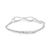 ESTATE .23CT DIAMOND 14K WHITE GOLD 3D CLASSIC ROUND PAVE INFINITY LOVE BRACELET
