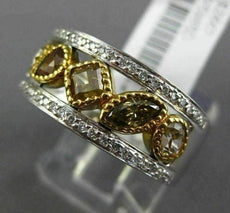 ESTATE 1.25CT MULTI COLOR DIAMOND 14KT WHITE GOLD MILGRAIN MULTI SHAPE FUN RING
