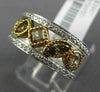 ESTATE 1.25CT MULTI COLOR DIAMOND 14KT WHITE GOLD MILGRAIN MULTI SHAPE FUN RING