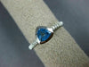 ESTATE .65CT DIAMOND & AAA TRILLION CUT BLUE TOPAZ 14K WHITE GOLD BEZEL FUN RING