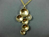 LARGE .44CT DIAMOND 14K YELLOW GOLD HAMMERED LOOK ELONGATED MULTI CHAIN NECKLACE