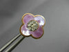 ESTATE .06CT DIAMOND & AAA MOTHER OF PEARL 14KT ROSE GOLD 4 CLOVER STUD EARRINGS