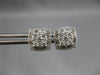 .90CT DIAMOND 14KT WHITE GOLD 3D ROUND & BAGUETTE SQUARE FILIGREE STUD EARRINGS