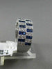 ESTATE WIDE 1.98CT DIAMOND & SAPPHIRE 14KT WHITE GOLD MILGRAIN ANNIVERSARY RING