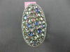 LARGE 4.21CT DIAMOND & AAA GREEN AMETHYST & BLUE TOPAZ 14KT WHITE GOLD OVAL RING