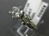 ESTATE EGL 1.47CT DIAMOND 14KT WHITE GOLD 3 STONE ETOILE ENGAGEMENT RING #22135