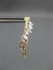 ESTATE .95CT DIAMOND 14K ROSE GOLD ROUND & BAGUETTE HUGGIE HOOP HANGING EARRINGS