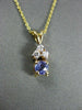 ESTATE .58CT TANZANITE & DIAMOND 14K WHITE & YELLOW GOLD SOLITAIRE PENDANT #2250