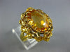 ANTIQUE LARGE 6.20CT AAA CITRINE 18KT YELLOW GOLD 3D OVAL FLOWER RING