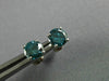 ESTATE 1.07CT BLUE DIAMOND 14KT WHITE GOLD 3D CLASSIC STUD SCREW BACK EARRINGS