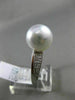 ESTATE .14CT DIAMOND 14KT WHITE GOLD AAA SOUTH SEA PEARL 3D PAVE SOLITAIRE RING