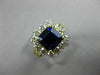 ESTATE WIDE 4.08CT DIAMOND & AAA SAPPHIRE 18K 2 TONE GOLD ENGAGEMENT RING #20600