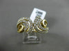 ESTATE WIDE .50CT DIAMOND 14KT YELLOW GOLD 3D MULTI ROW FLEUR DE LIS FUN RING