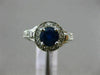 1.75CT DIAMOND & AAA ROUND SAPPHIRE 14K WHITE GOLD HALO FILIGREE ENGAGEMENT RING