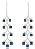 2.65CT DIAMOND & AAA SAPPHIRE 14KT WHITE GOLD ROUND & BAGUETTE HANGING EARRINGS